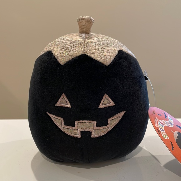 Squishmallows Other - ⚡️NWT 5” Paige the Black & Gold Pumpkin 🎃Halloween Squishmallow